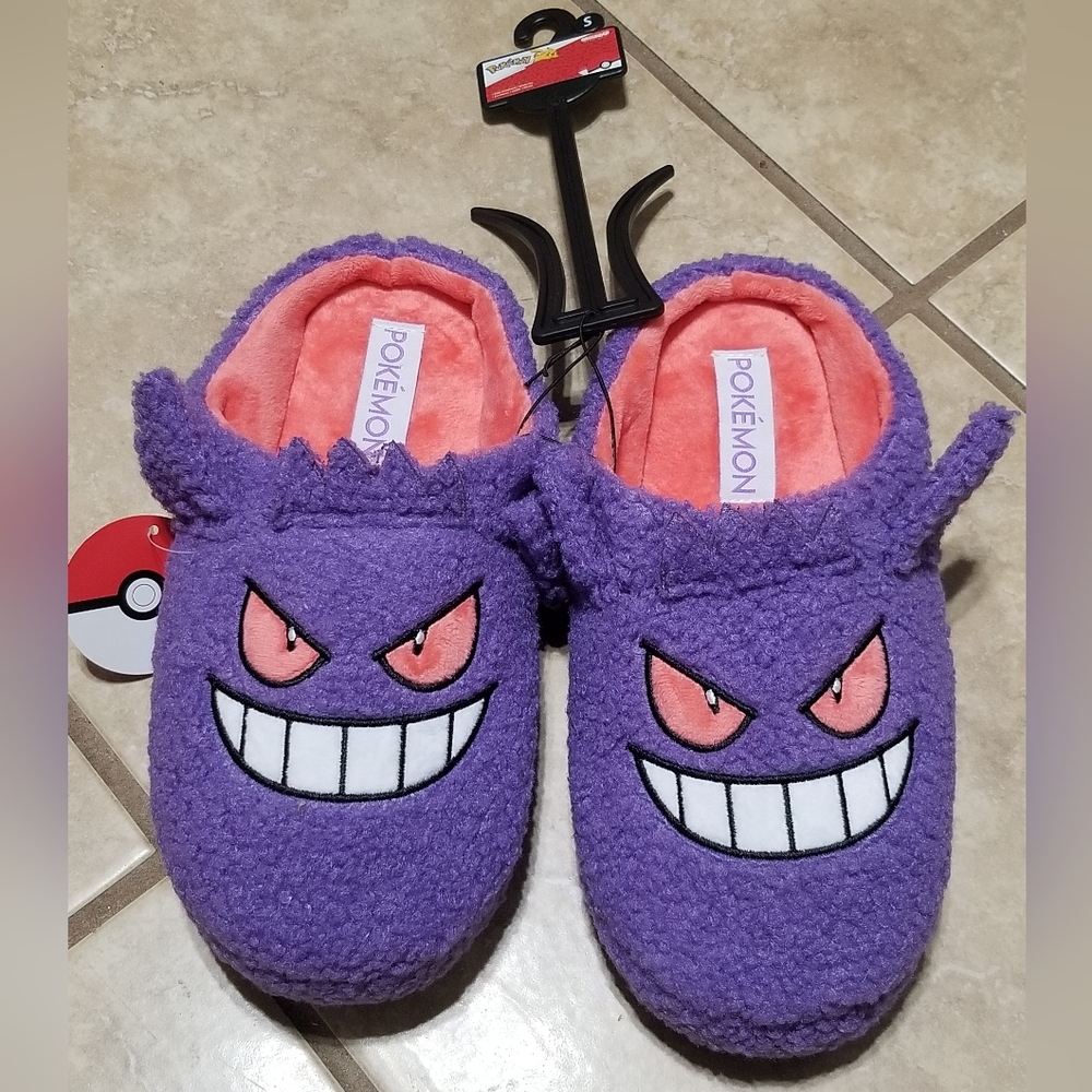Pokemon Gengar Sherpa Slippers (Mens Small - US 7/8)